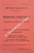 Working Timetable of Passenger and Parcels Trains - Section YG - Diggle, Leeds to Scarborough & branches - Mondays to Fridays 11 May 1992 to 14 May 1993, Saturdays & Sundays 16 May 1992 to 27 September 1992 by British Railways - Regional Railways North East